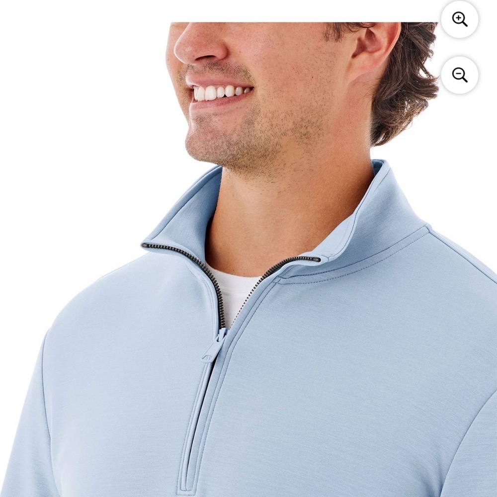 NWT- Member’s Mark Men Quarter-Zip Pullover in Light Blue. Size 3X - Picture 10 of 10